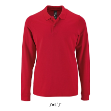 SOL'S Perfect LSL Men - hosszú ujjú piké galléros póló (red, L)