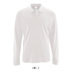 SOL'S Perfect LSL Men - hosszú ujjú piké galléros póló (white, M)