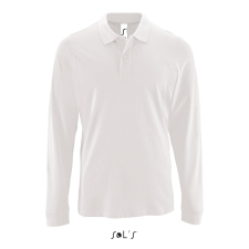 SOL'S Perfect LSL Men - hosszú ujjú piké galléros póló (white, XL) munkaruha