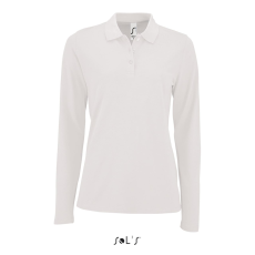 SOL'S Perfect LSL Women - hosszú ujjú piké galléros póló (white, M)