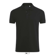 SOL'S Phoenix Men - gyapjú-elasztán galléros póló (black, L)