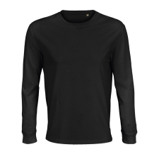 SOL'S Pioneer LSL - hosszú ujjú póló (deep black, XL) munkaruha