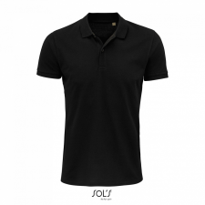 SOL'S Planet Men - galléros póló (black, S) munkaruha