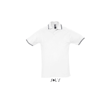 SOL'S Practice Men - galléros póló (white/navy, S) munkaruha