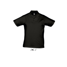 SOL'S Prescott Men - galléros póló (deep black, S)