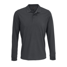 SOL'S Prime LSL galléros hosszú ujjú póló (sötét szürke, 2XL)