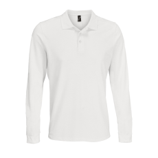 SOL'S Prime LSL galléros hosszú ujjú póló (white, XL)