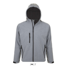 SOL'S Replay Men - kapucnis softshell dzseki (grey melange, M)