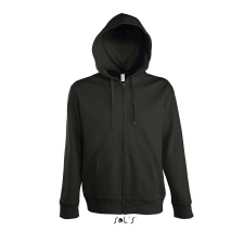 SOL'S Seven Men - pulóver bélelt kapucnival (black, 2XL) munkaruha