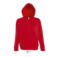 SOL'S Seven Men - pulóver bélelt kapucnival (red, 2XL) munkaruha