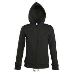 SOL'S Seven Women - pulóver bélelt kapucnival (black, XL)