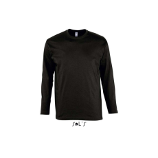 SOL'S SOL&- 039;S MONARCH férfi hosszú ujjú pamut póló SO11420, Deep Black-4XL