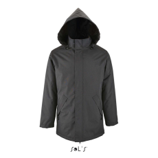 SOL'S SOL&- 039;S ROBYN steppelt bélésű unisex kabát, gallérba rejthető kapucnival SO02109, Charcoal Grey-3XL