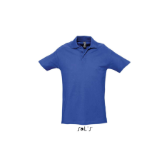 SOL'S SOL&- 039;S WINTER II rövid ujjú három gombos férfi galléros pamut piké póló SO11362, Royal Blue-5XL