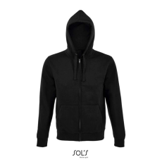 SOL'S Spike Men - zipzáros, kapucnis pulóver (black, M)