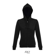 SOL'S Spike Women - zipzáros, kapucnis pulóver (black, XL)