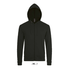 SOL'S Stone - unisex zipzáros, kapucnis pulóver (black, S)