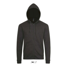 SOL'S Stone - unisex zipzáros, kapucnis pulóver (charcoal melange, S) munkaruha