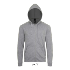 SOL'S Stone - unisex zipzáros, kapucnis pulóver (grey melange, 2XL)