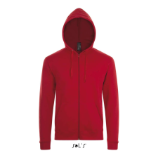SOL'S Stone - unisex zipzáros, kapucnis pulóver (red, 2XL) munkaruha