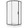  Solid RPS 80 fekete íves egyajtós zuhanykabin tálca nélkül