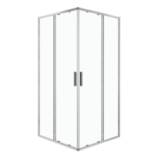  Solid SQ 100 króm szögletes zuhanykabin tálca nélkül kád, zuhanykabin