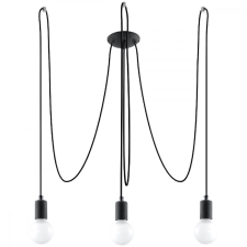 Sollux LED függesztett mennyezeti lámpa EDISON 3xE27 csillár fekete SOLLUX világítás