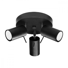 Sollux RING mennyezeti lámpa 3xGU10 Reflektor mozgatható halogén lámpatest fekete SOLLUX világítás
