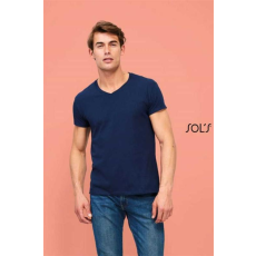 SOLS Póló Sols férfi v-nyakú rövid ujjú férfi (100%pamut 190g/m2) deep black, 2XL