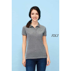 SOLS Póló Sols galléros női rövid ujjú női (180g/m2) heather light jeans, S
