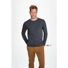 SOLS Póló Sols kereknyakú férfi hosszú ujjú (100%pamut) deep black, 4XL munkaruha