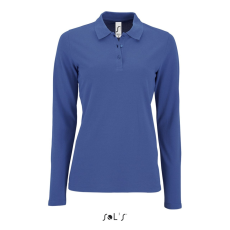 SOLS Póló Sols női hosszú ujjú galléros testhez álló női (100%pamut 180g/m2) royal blue, XL