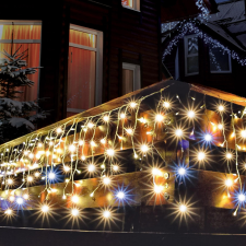 SOMOGYI ELEKTRONIC KFT. LED-es sziporkázó fényfüggöny, kültéri, 300 db LED (melegfehérek között villogó hidegfehérek) karácsonyfa izzósor