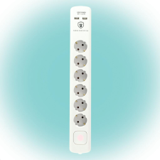 Somogyi Túlfeszültség védett elosztó, 6 aljzat, USB (NVT 06K USB/WH) villanyszerelés