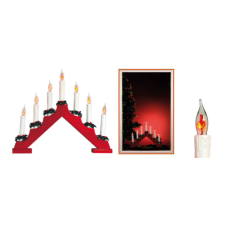 SomogyiElektronic GYERTYAPIRAMIS PIROS FA karácsonyi dekoráció