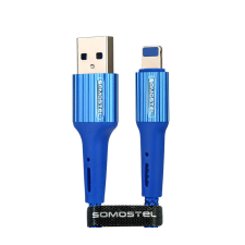 SOMOSTEL 025928 USB-A apa 3.0 - Lightning apa Adat és töltőkábel - Kék (1m) kábel és adapter