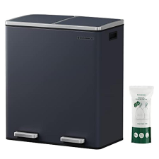 Songmics 2 x 30 L Szemetes 15 Szemeteszsákkal, Antracit Szürke tisztító- és takarítószer, higiénia