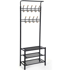Songmics Bejárati Ruhafogas, Ruhaállvány cipőtárolóval 187cm, fekete bútor