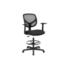 Songmics Ergonomikus irodai szék kartámaszokkal, forgó szék 55-75 cm ülésmagasság, Fekete forgószék