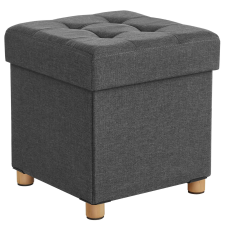 Songmics Összecsukható szék puha üléssel, tárolóhely, maximum 300kg, 38x38x40cm, világosszürke bútor
