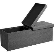 Songmics Összecsukható  tároló pad, ülőpad, 120L, sötétszürke  | SONGMICS bútor