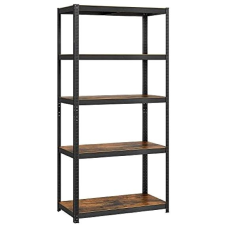 Songmics polc, 5 polc, ipari, 180 × 90 × 40 cm, barna-fekete bútor