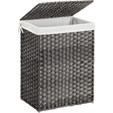 Songmics Polyrattan szennyeskosár - Songmics - 90 L (szürke) fürdőszoba bútor