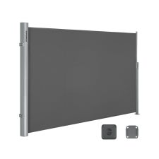 Songmics Prémium Oldalsó Napellenző 160 x 400 cm Füstszürke Teraszárnyékoló kerti bútor