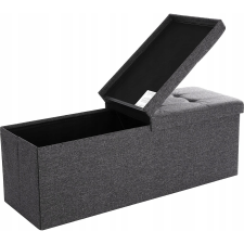 Songmics Puff, összecsukható tároló pad ottomán, ülőpad, 120L, sötétszürke (LSF76GYZ XXX) bútor