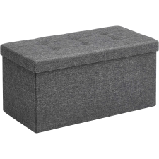 Songmics Puff, tároló pad 76 x 38 x 38 cm, sötétszürke | SONGMICS bútor