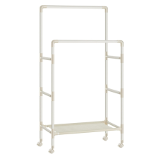 Songmics Ruhaállvány két akasztóval és kétpolccal fehér 83x44x160cm bútor