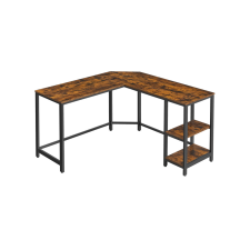 Songmics Sarok íróasztal / számítógépasztal + polc - Vasagle Loft - 138 x 138 cm íróasztal