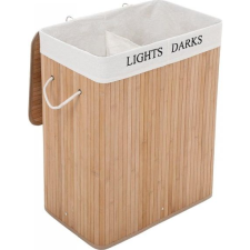 Songmics Szennyestartó, Bambusz Szennyeskosár Xxl 100L-Es Ruhakosár 2 Rekesszel (SGM-LCB64Y) bútor