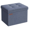 Songmics Tároló puff, összecsukható vászon tárolódoboz, világos farmerkék